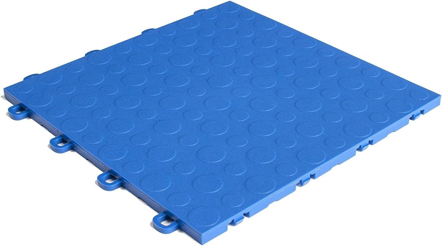 Interlocking Modular Garage Flooring Tile, Coin Top (30 Pack) (Beige)
