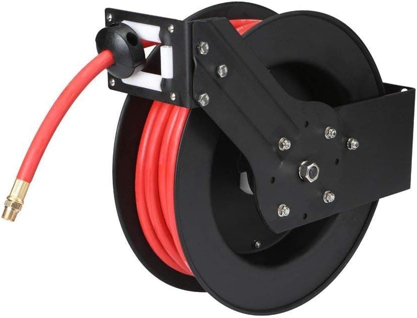 Central Pneumatic Retractable Air Hose Reel with 3/8 in. x 50 ft. Hose (62344)