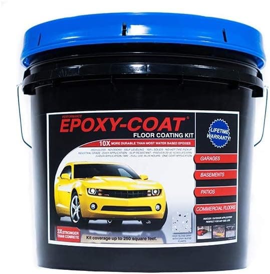 Epoxy-Coat Floor Half Kit Gray Base, up to 250 sq.ft, for Garage Floors, Basement Floors, Concrete