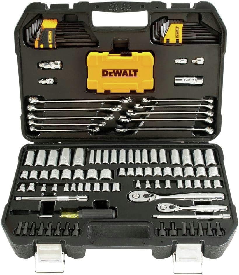 DEWALT Mechanics Tools Kit and Socket Set, 142-Piece, 1/4 & 3/8" Drive, MM/SAE (DWMT73802)