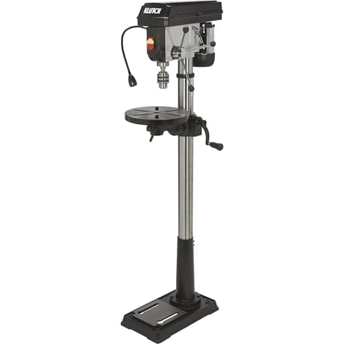 Klutch 13in. Floor Drill Press, 3/4 HP, 120V, 16-Speed | Adjustable worktable, accurate wood/metal drilling, 5/8in. chuck capacity, shop-ready operation, durable construction