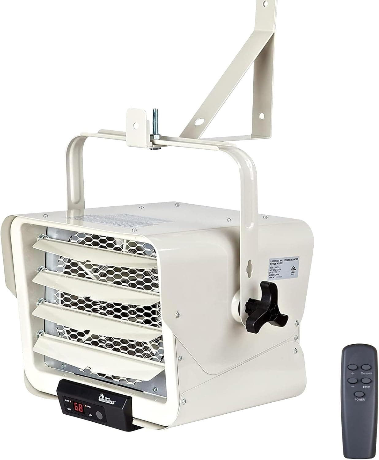 Dr. Infrared Heater DR-975 7500-Watt 240-Volt Hardwired Shop Garage Electric Heater, Wall/Ceiling Mounted