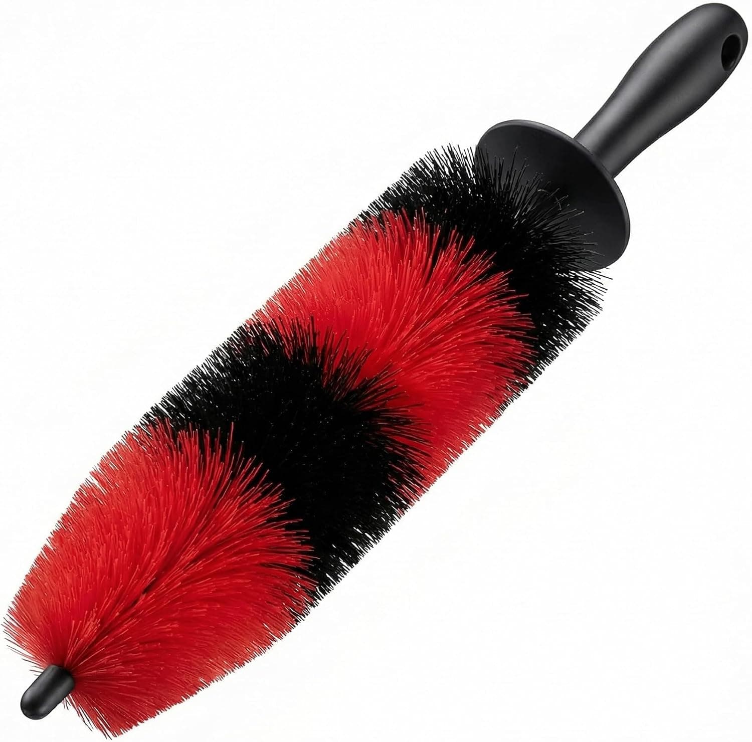 TAKAVU Master Wheel Tire Brush, Easy Reach Wheel and Rim Detailing Brush Long Soft Bristle (Red)