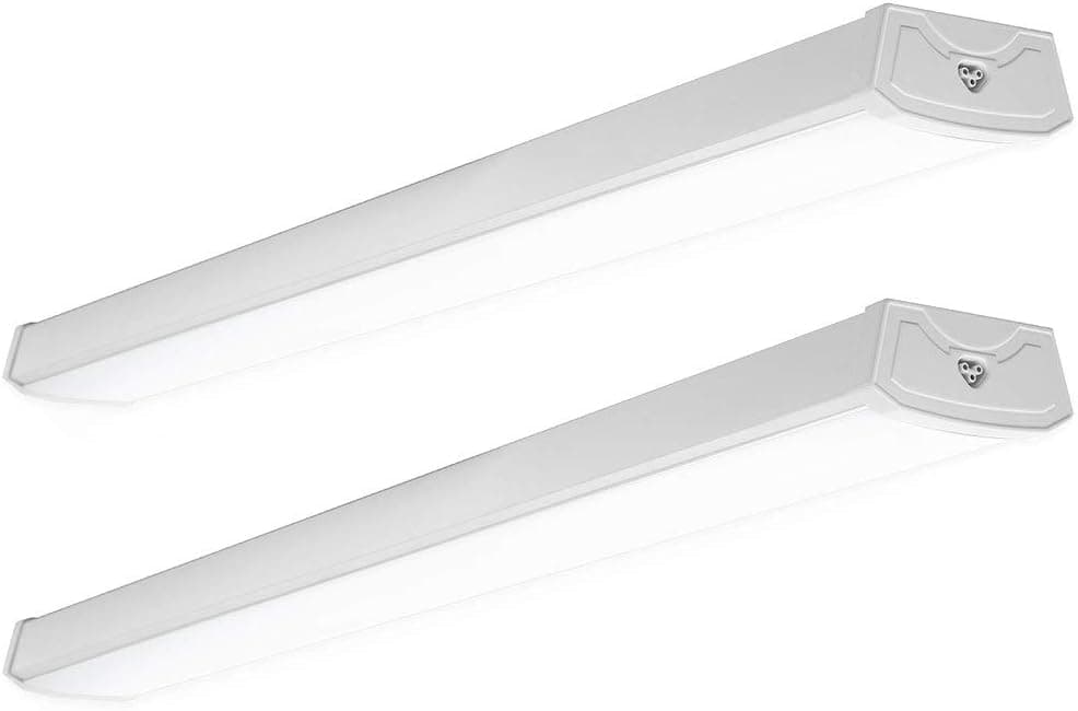 Sunco LED Garage Ceiling Lights Wraparound Fixture 4FT, Linkable Shop Light, 3500 LM, 40W=300W, 5000K, 2 Pack