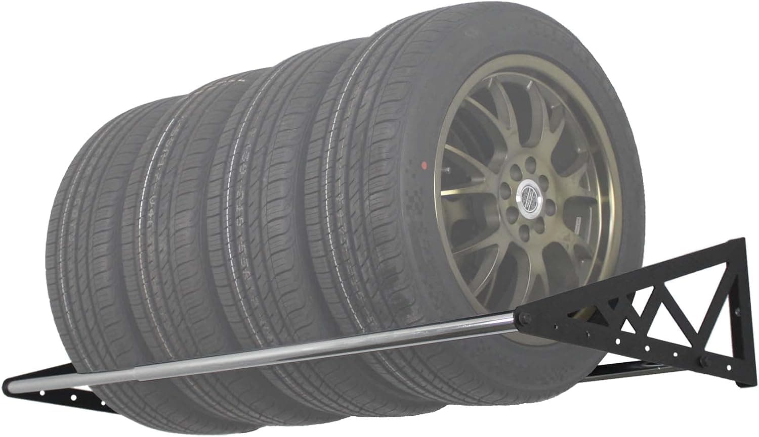 SafeRacks Heavy Duty Adjustable Wall Mounted Tire Rack, 400 Pound Total Weight Capacity, Black