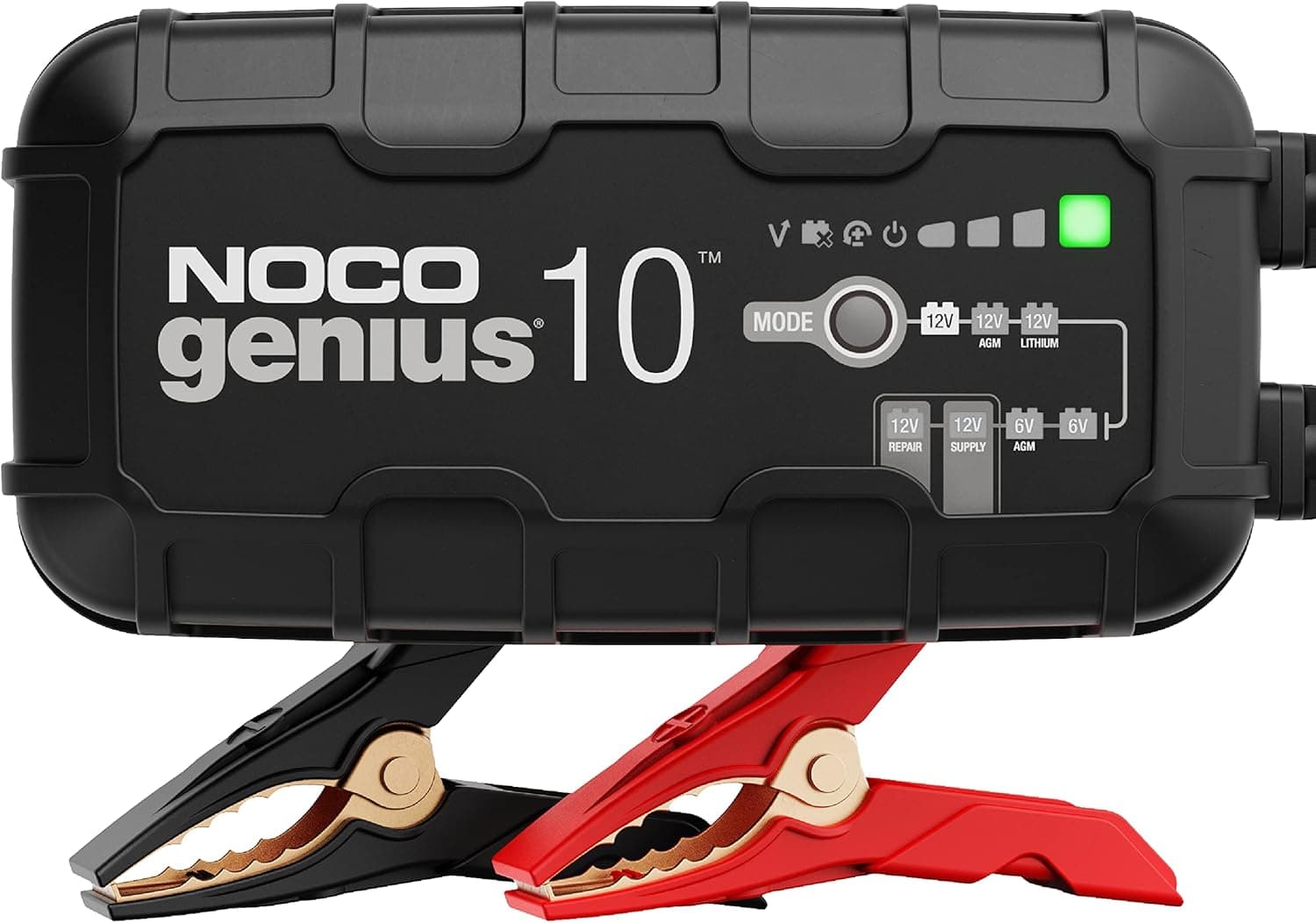 NOCO GENIUS10, 10A 6V/12V Smart Battery Charger - Automatic Maintainer, Trickle Charger & Desulfator with Overcharge Protection & Temperature Compensation