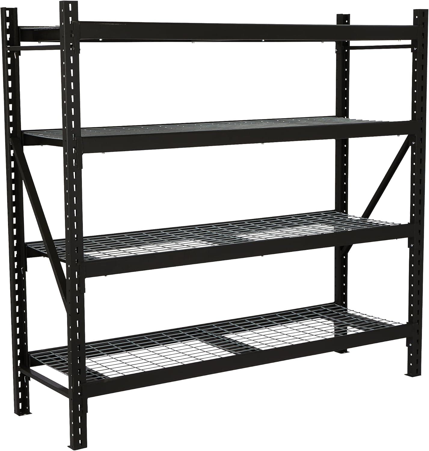 Ironton 4-Tier Industrial Steel Shelving Unit, 8,000-Pound Load Capacity, Garage Storage Rack, 77" W x 24" D x 72" H