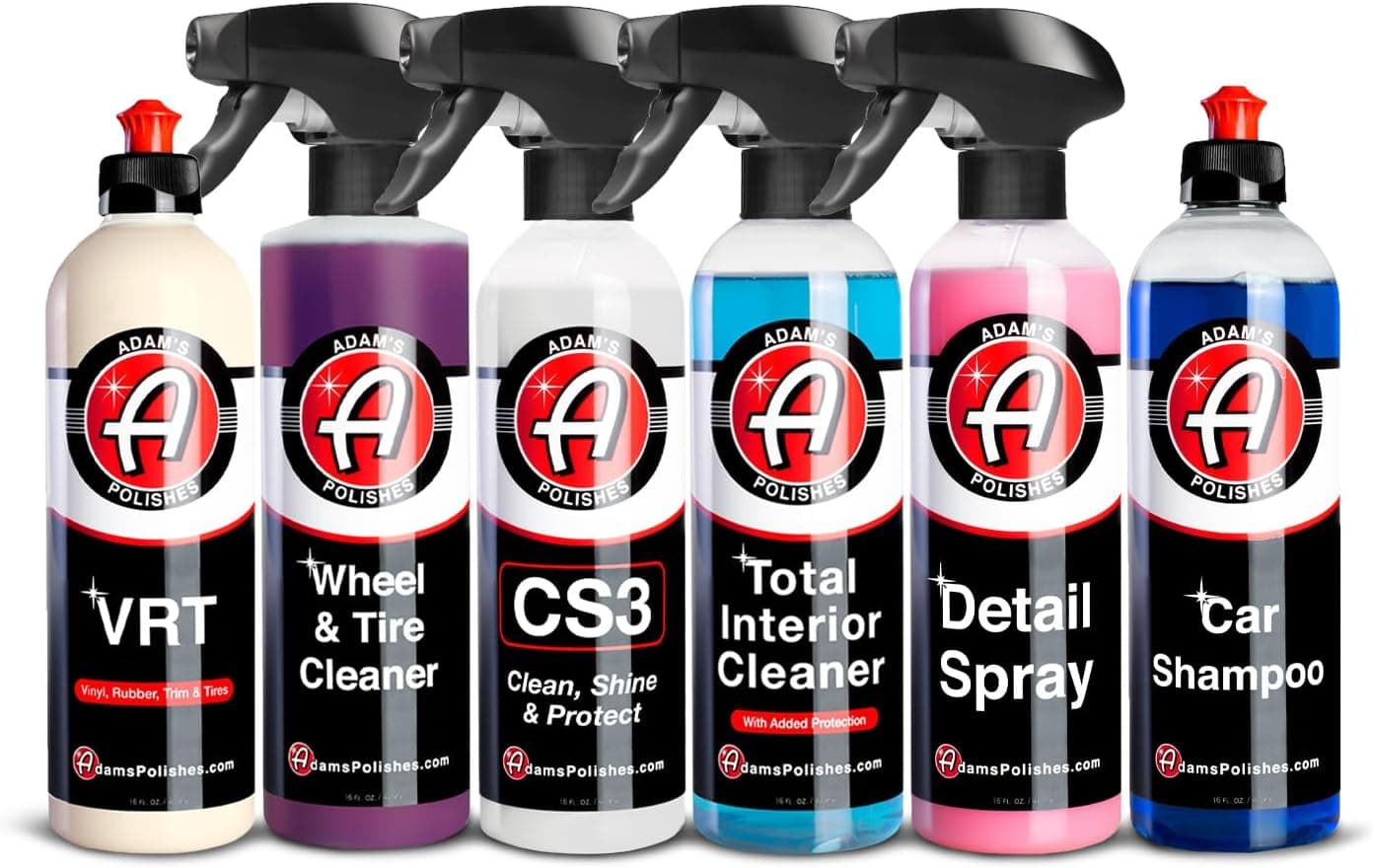 Adam's Essential Car Wash Kit (6-Item) USA Made Auto Detailing Car Care Cleaning Kit
