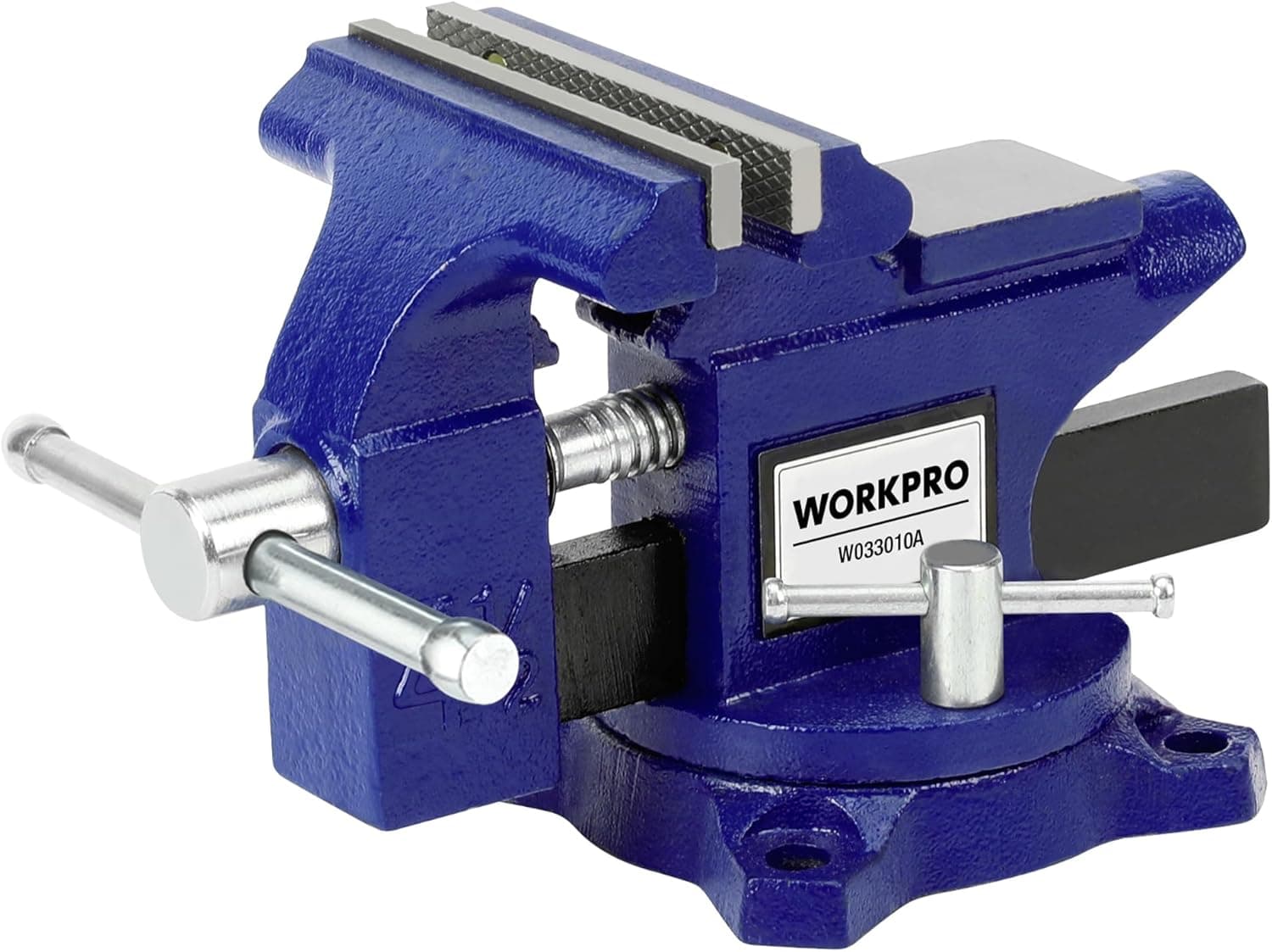 WORKPRO Bench Vise 4-1/2 in, Utility Combination Pipe Home Vise, Swivel Base for Woodworking