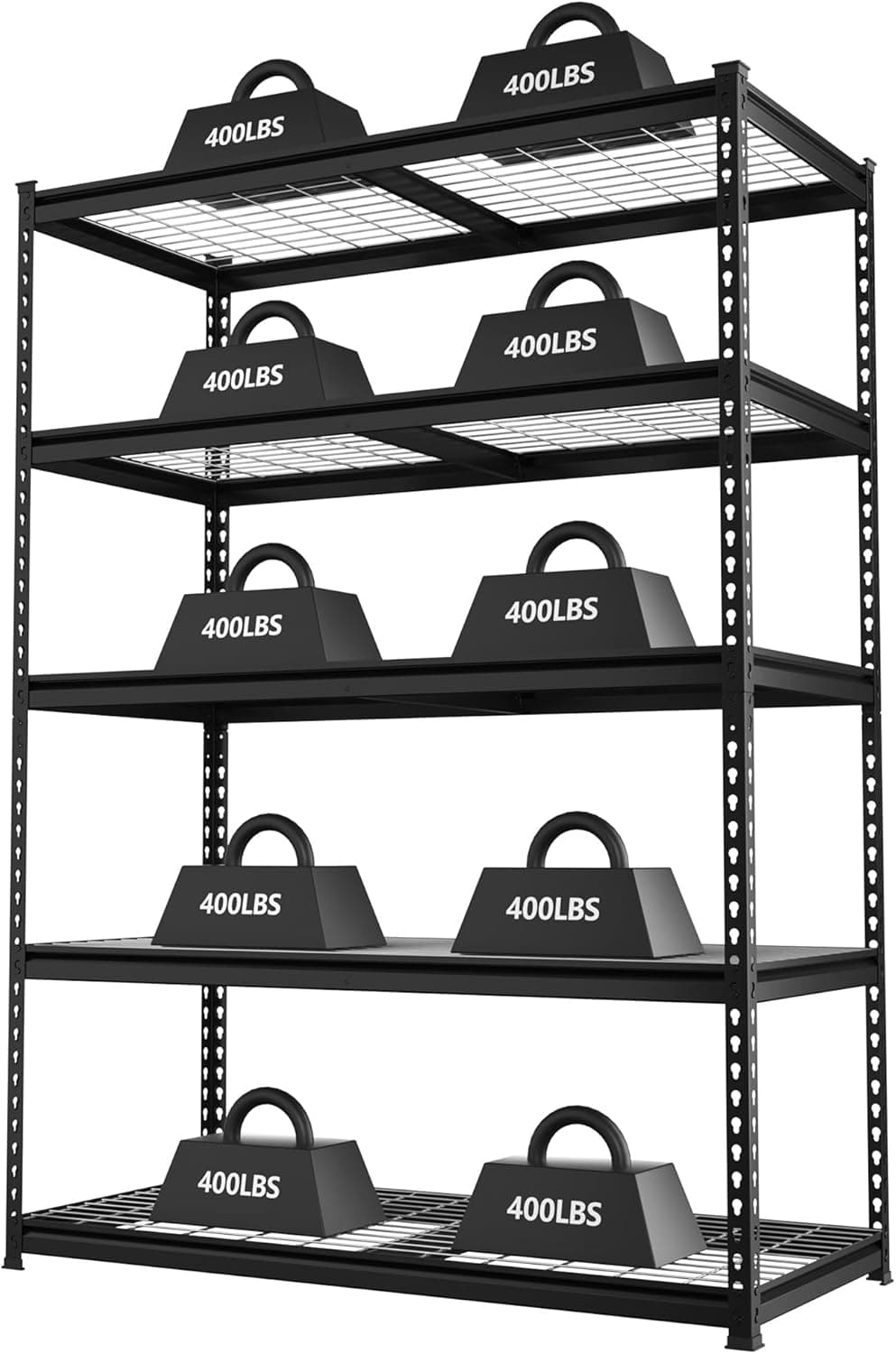 WORKPRO 4000 lbs 5-Tier Metal Shelving Unit, 72"H x 48"W x 24"D, Heavy Duty Adjustable Storage Rack, for Garage, Basement, Warehouse, Workshop