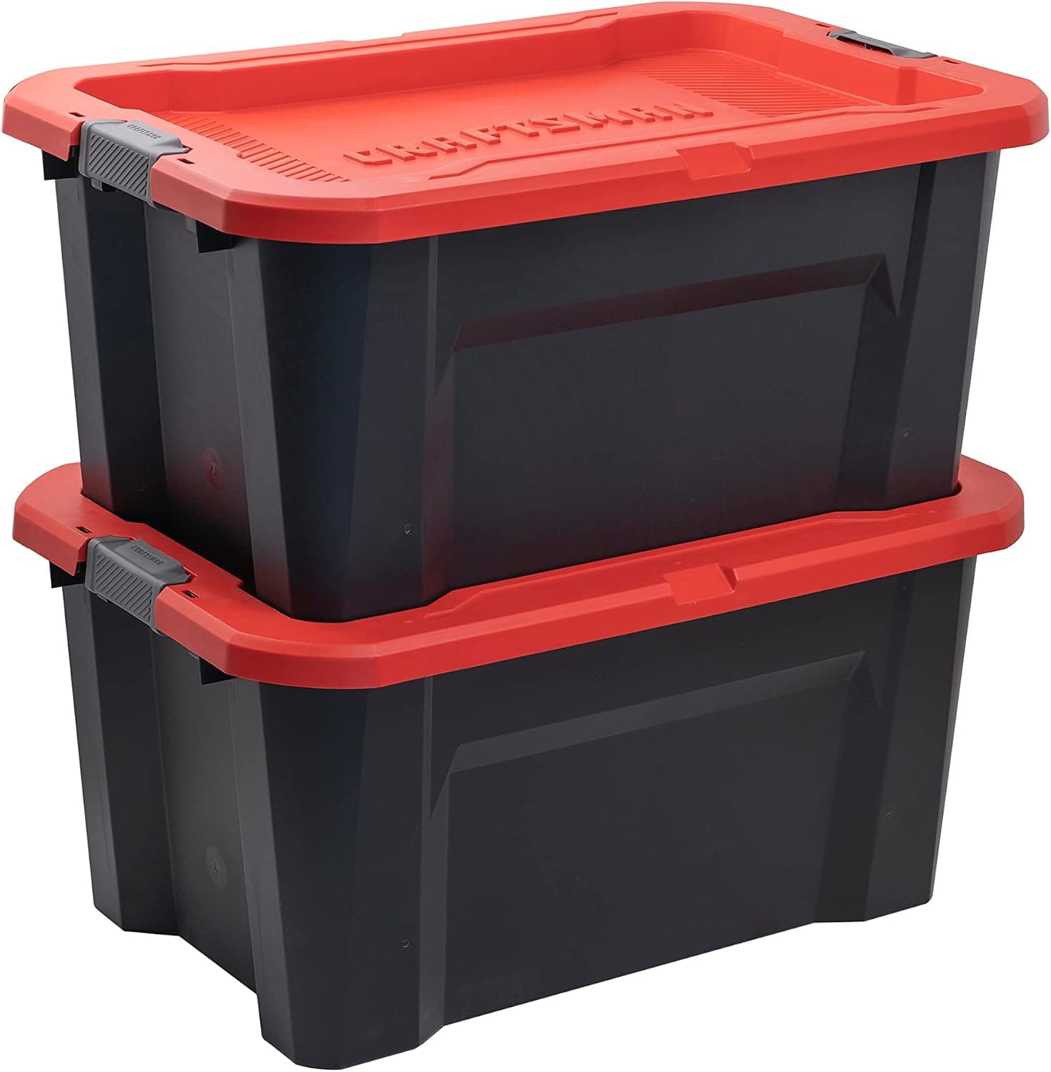 CX Craftsman 30-Gallon Durable Storage Bin & Dual Latching Lid, Stackable Weather-Resistant, 2 Pack