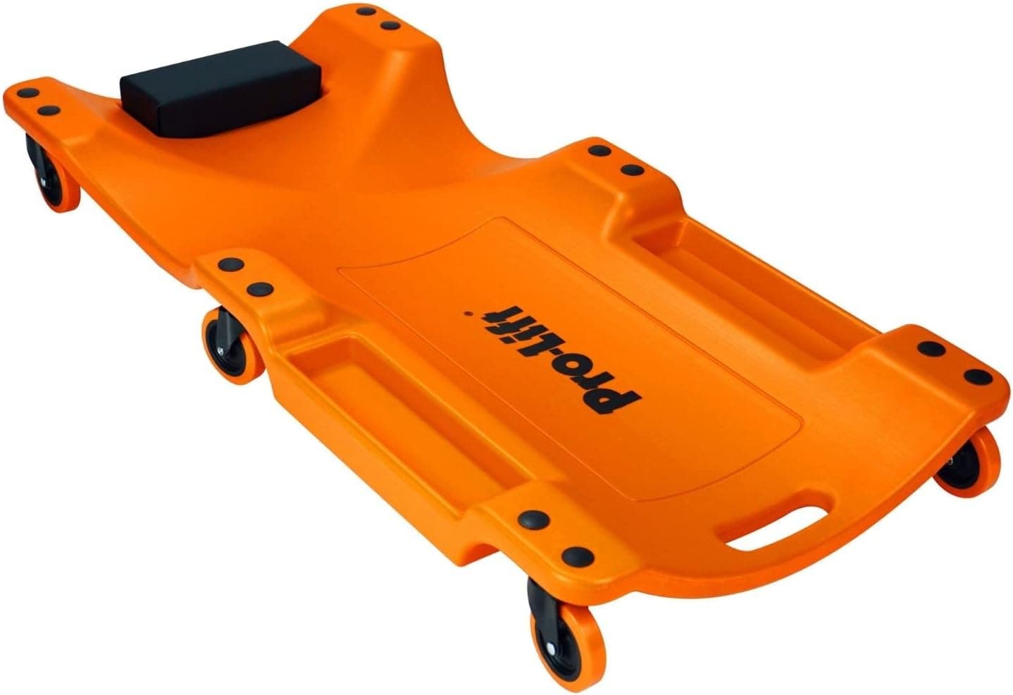 Pro Lift Mechanic Plastic Creeper 40 Inch Blow Molded HDPE with Padded Headrest & Dual Tool Trays, 350 Lbs