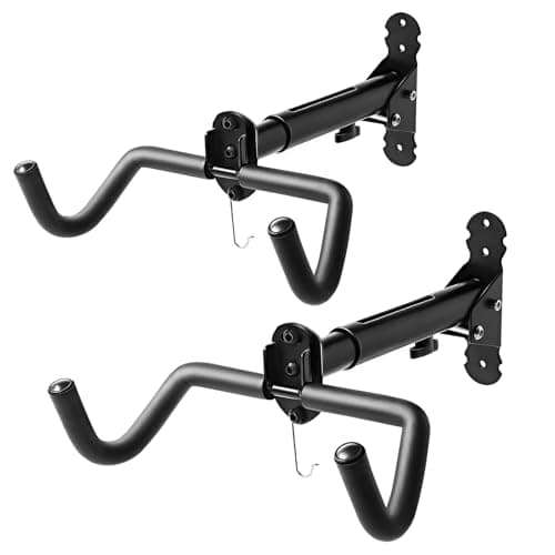 Gootus Bike Wall Mount Hanger - Horizontal Bicycle Indoor Storage Rack | Heavy-duty, Save Space, Adjustable Angle, Foldable Hook - Hang Your Road, Mountain or Hybrid Bikes in Garage or Home