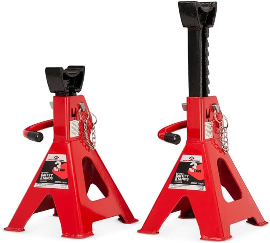 AFF 3 Ton Jack Stand Set - Heavy Duty Ratchet Style Jack Stands - Pair
