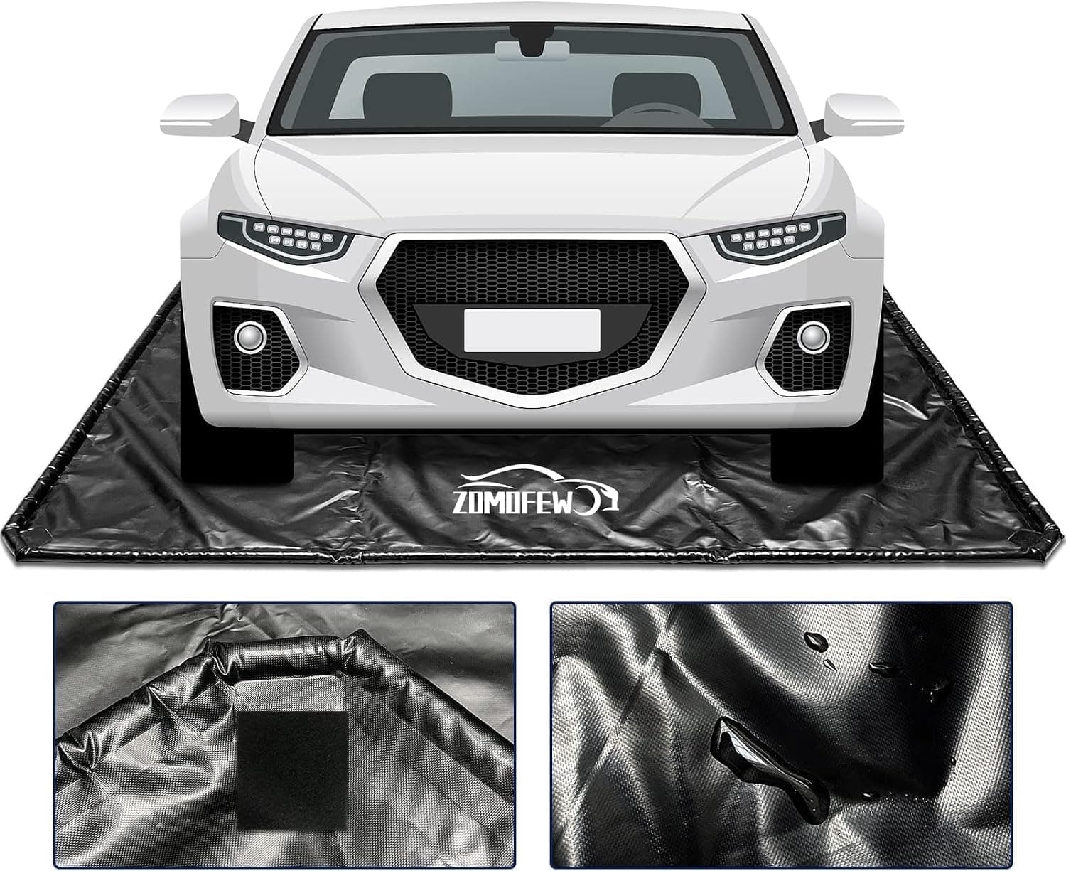 ZOMOFEW Containment Mat, Non-Slip Garage Floor Mat, Heavy Duty Waterproof (7'9" x 18')