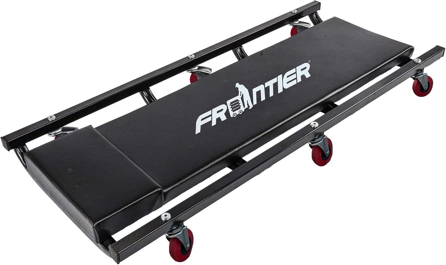 Kingwolfox Rolling Garage Shop Creeper 36'' Mechanic Creeper with Padded Headrest and 6 Swivel Casters