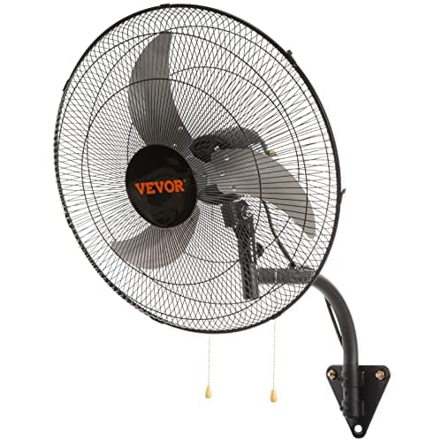 VEVOR 20 Inch Wall Mount Fan, Oscillating, 3-Speed, 4650 CFM