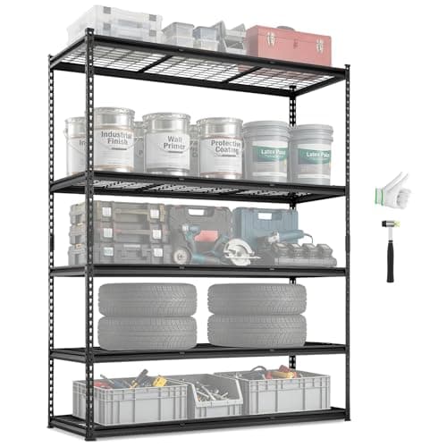 VEVOR Storage Shelving Unit 5-Tier Adjustable 2000 lbs Capacity 60"x24"x78"