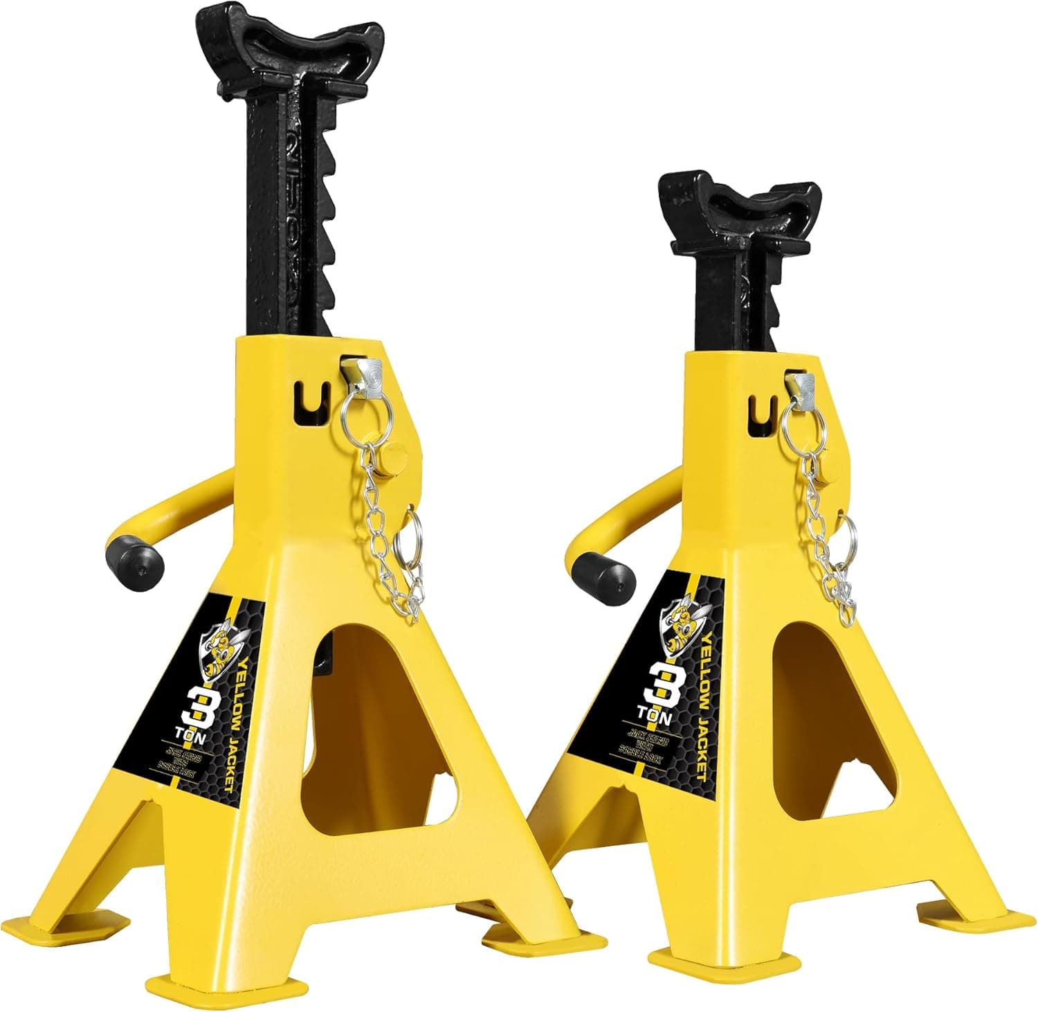 YELLOW JACKET Car Jack Stands 3 Ton with Double Locking, 6600 lb Capacity, 1 Pair