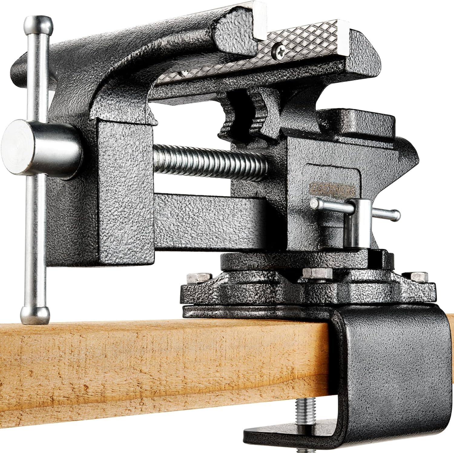 6-Inch Bench Vise, Forged Steel Construction, Built-in Pipe Jaw and Swivel Base