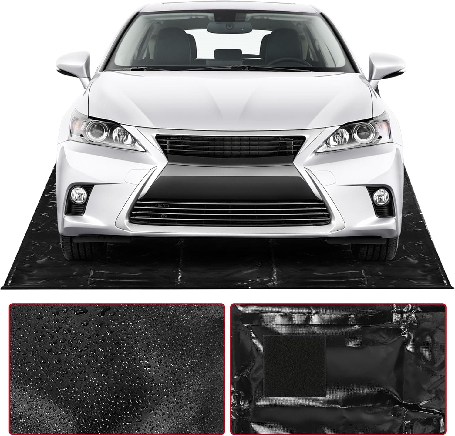 Partol Garage Floor Containment Mat Non-Slip Heavy Duty Waterproof (7.9 x 18ft)