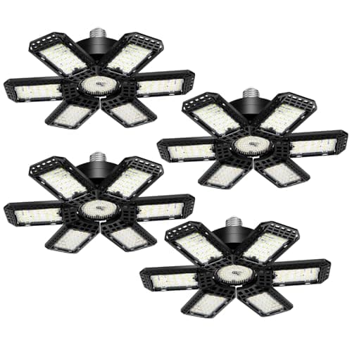 LED Garage Lights 4 Pack, Garage Lights Ceiling LED 28000LM 6500K