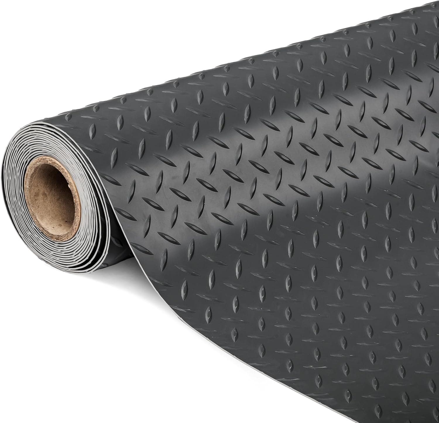 TUFFIOM 7.5 x 17 FT Garage Floor Mat, Thickened Diamond Plate PVC Garage Mats Flooring Roll for Under Car