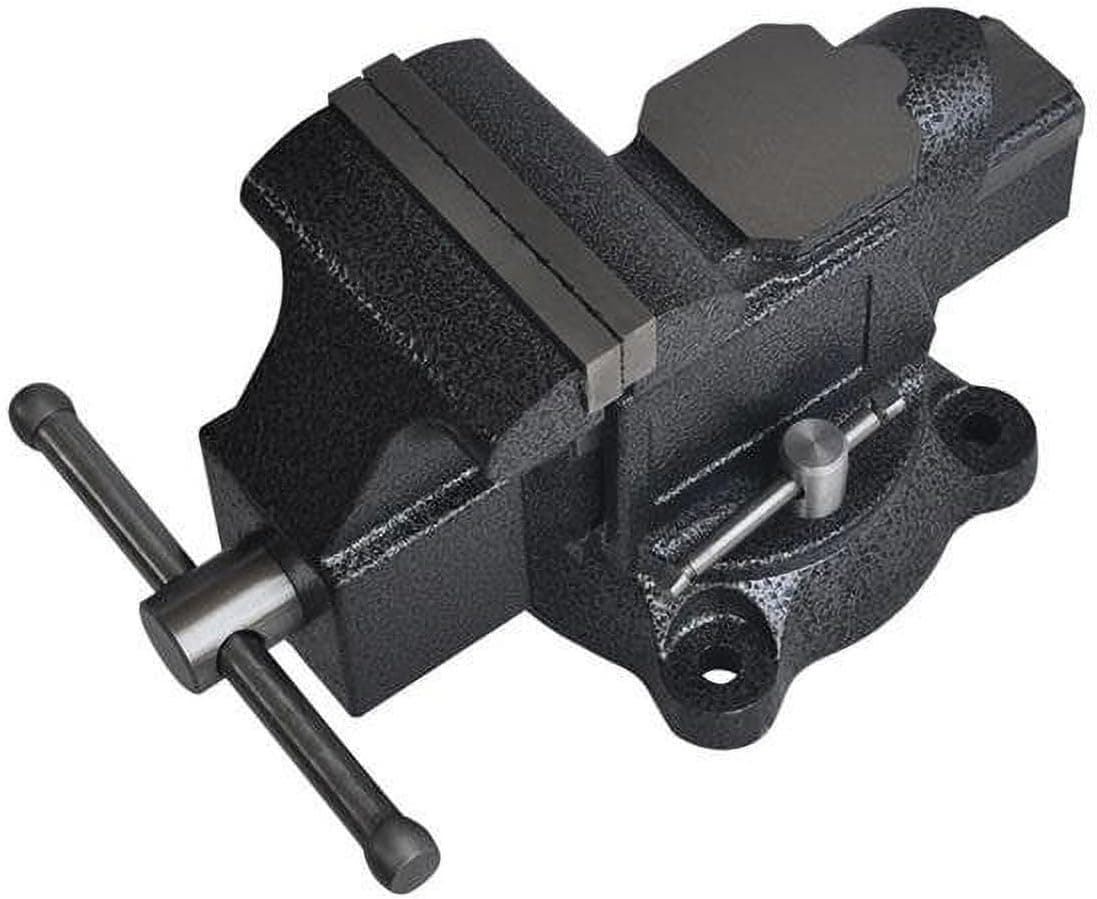 4 in. Forged Steel Bench Vise with Swivel Base, Black