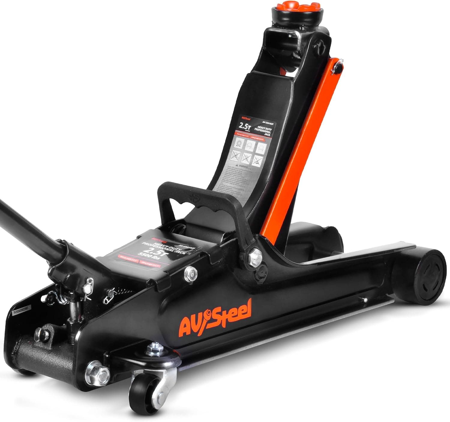 AV Steel Low Profile Floor Jack 2.5 Ton (5000 lbs), Lift Range 3.4" to 14.6"