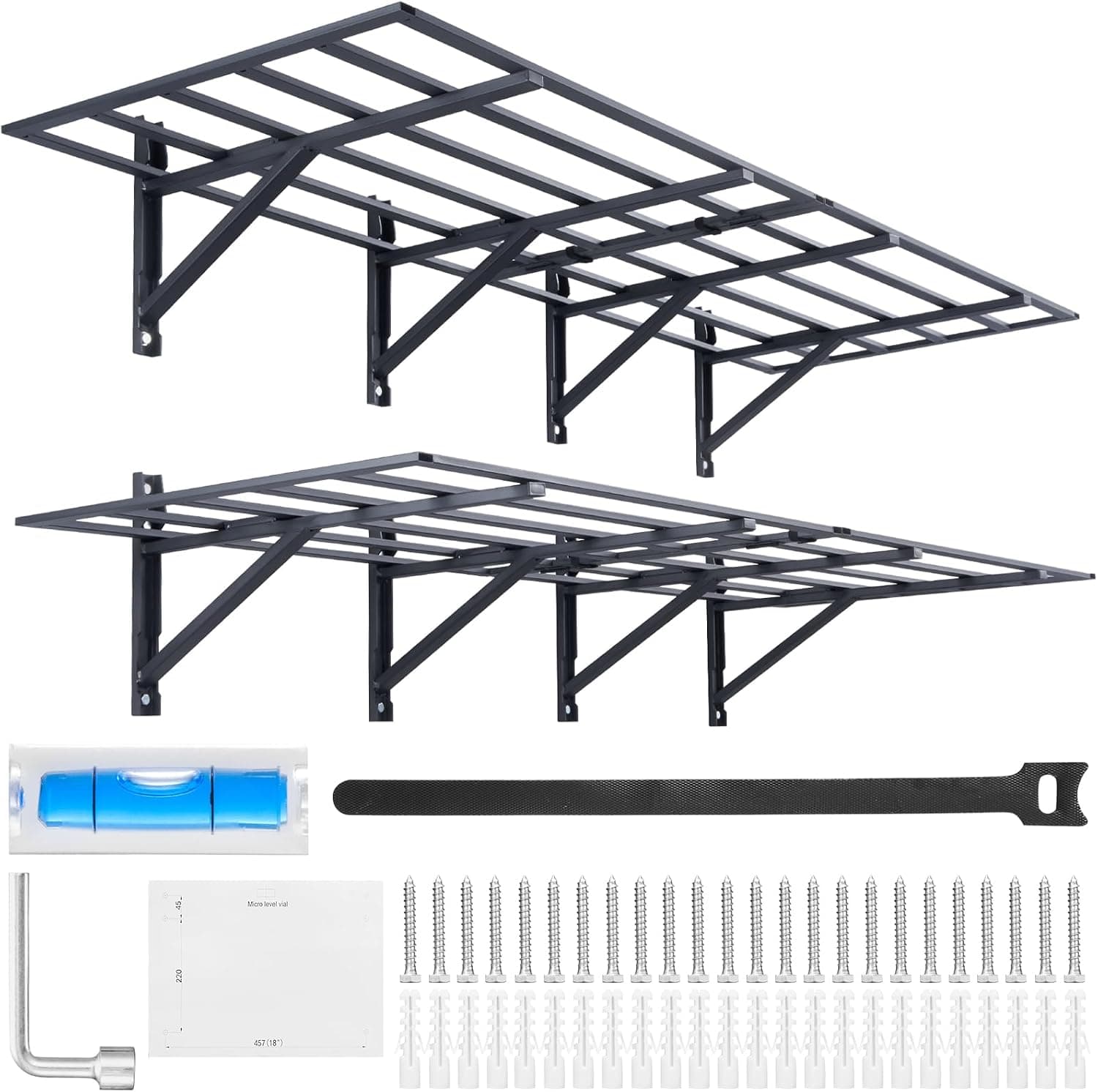 VEVOR Garage Shelving Wall Mounted, 2 x 6 ft Heavy Duty Garage Wall Shelves, 1600 lbs Load Capacity Garage Storage Rack Floating Shelves, 2 Pack