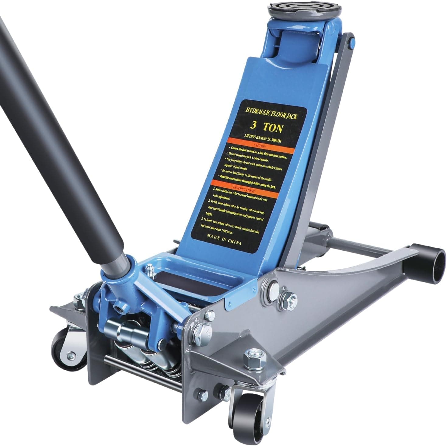 LARBANKE 3 Ton Low Profile Floor Jack, Hydraulic Carbon Steel, Lifting Range 2.87-19.69"