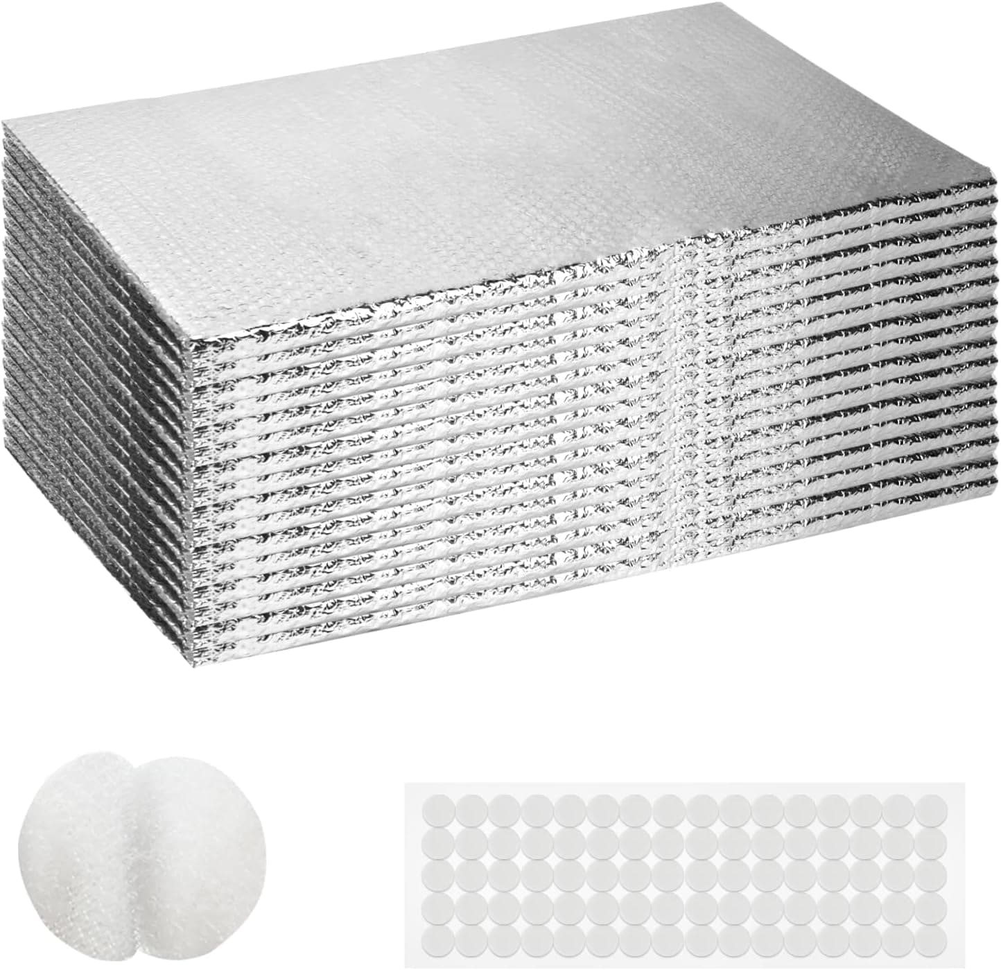 2 Car Garage Door Insulation Kit, 16 Pcs Double Bubble Reflective Aluminum Radiant Barrier (23.6 x 47.2 Inch)