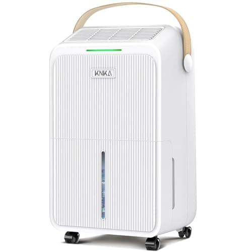 KNKA 2500 Ft² Max 34 Pints Dehumidifier for Basement with Drain Hose, White | Dehumidifiers for Home, Bedroom, Bathroom, Large Room, Three Modes, Intelligent Humidity Control, Dry Clothes, 24HR Timer