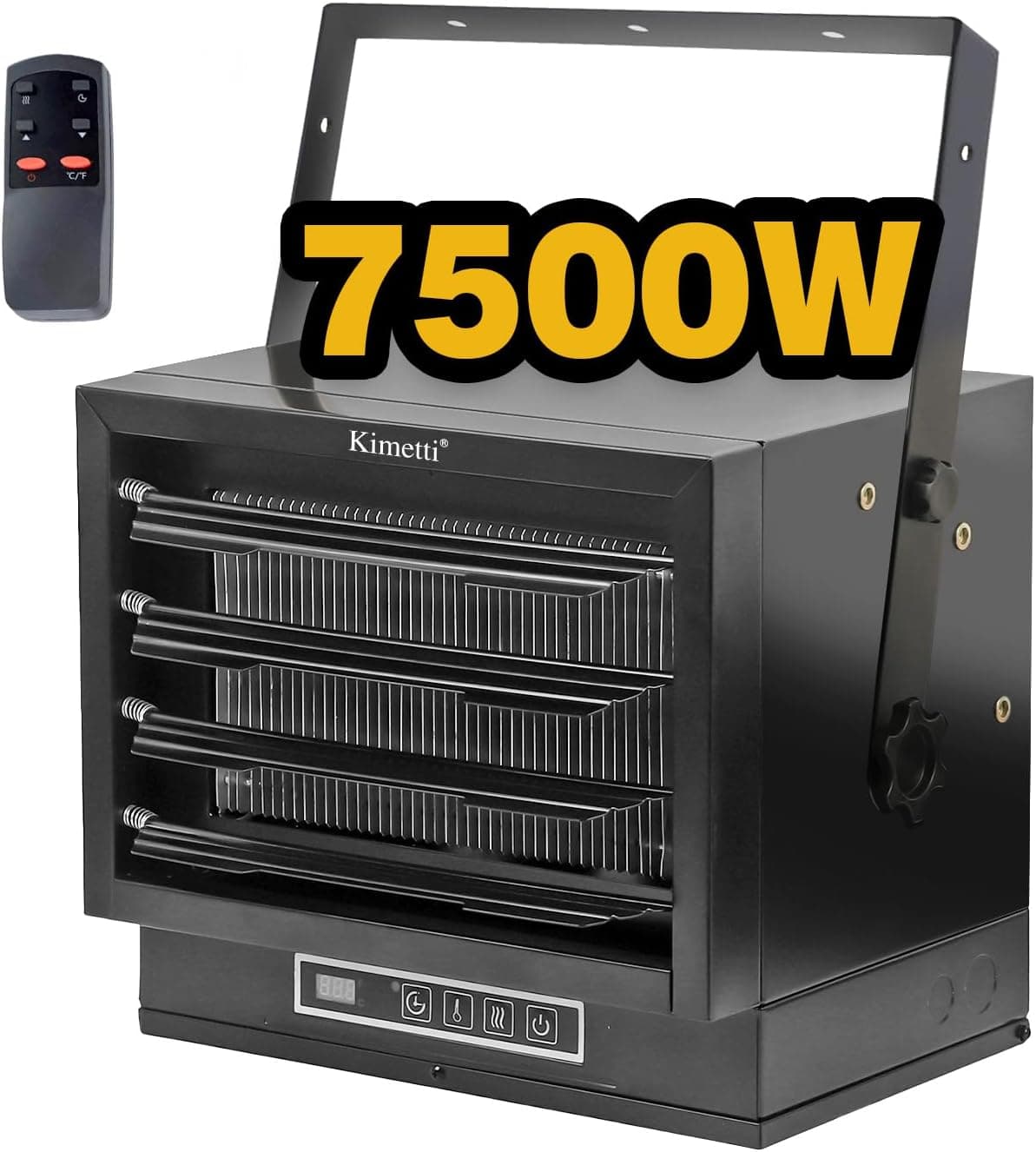 Electric Garage Heater 7500-Watt, 240V Hardwired Shop Heater with Full-Function Remote, 8-Hour Timer