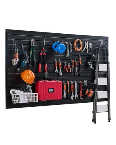 VEVOR Slat Wall Paneling 8 x 4 ft PVC Garage Slatwall Panel System Black | For Storage and Display, Adjustable Coupling Structure Supports DIY Cutting and Custom Installation, Accessories Not Included
