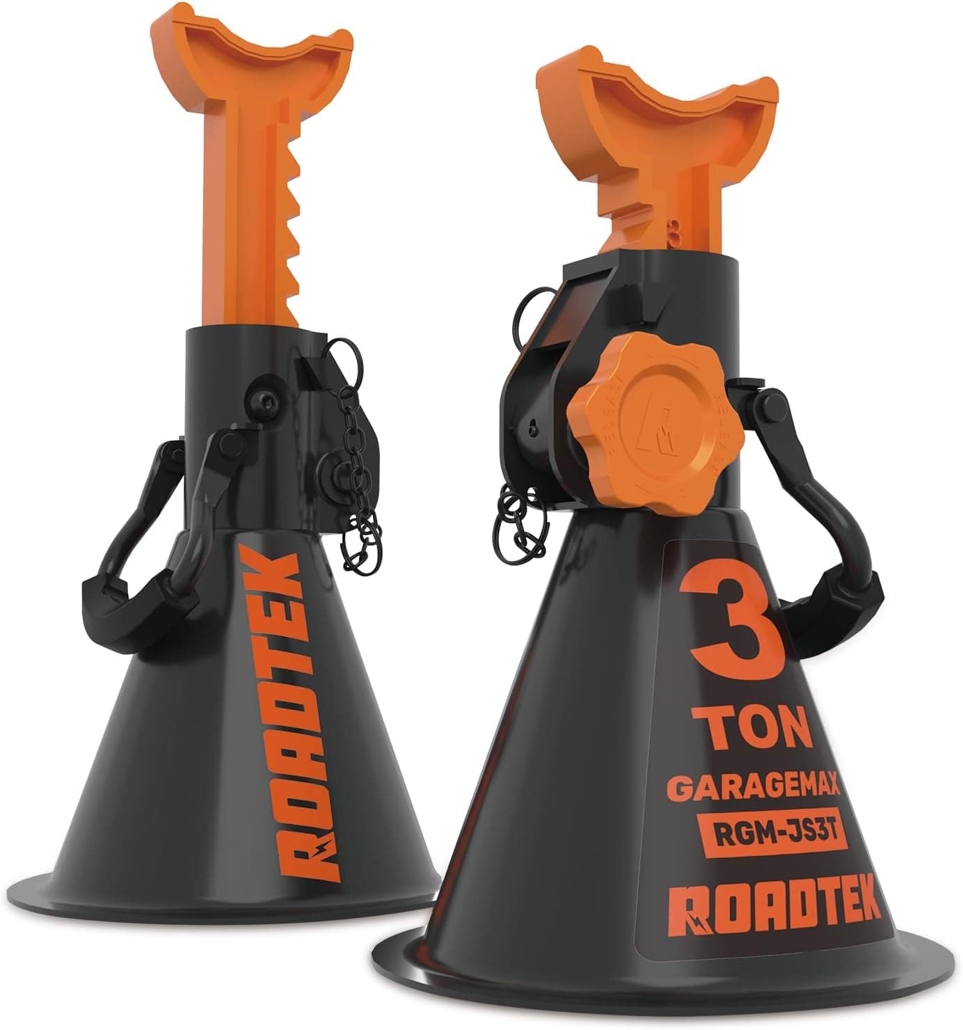 ROADTEK Jack Stands, 3 Ton (6,000 lbs) Heavy Duty with Integrated Steel Base, 1 Pair