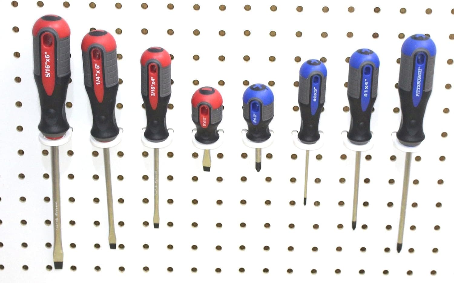JSP Manufacturing Plastic Multi-Purpose Peg Board Tool Holders Pegboard Wall Hooks, White, Heavy Duty, Wall Mount, No Pegboard Included (50)