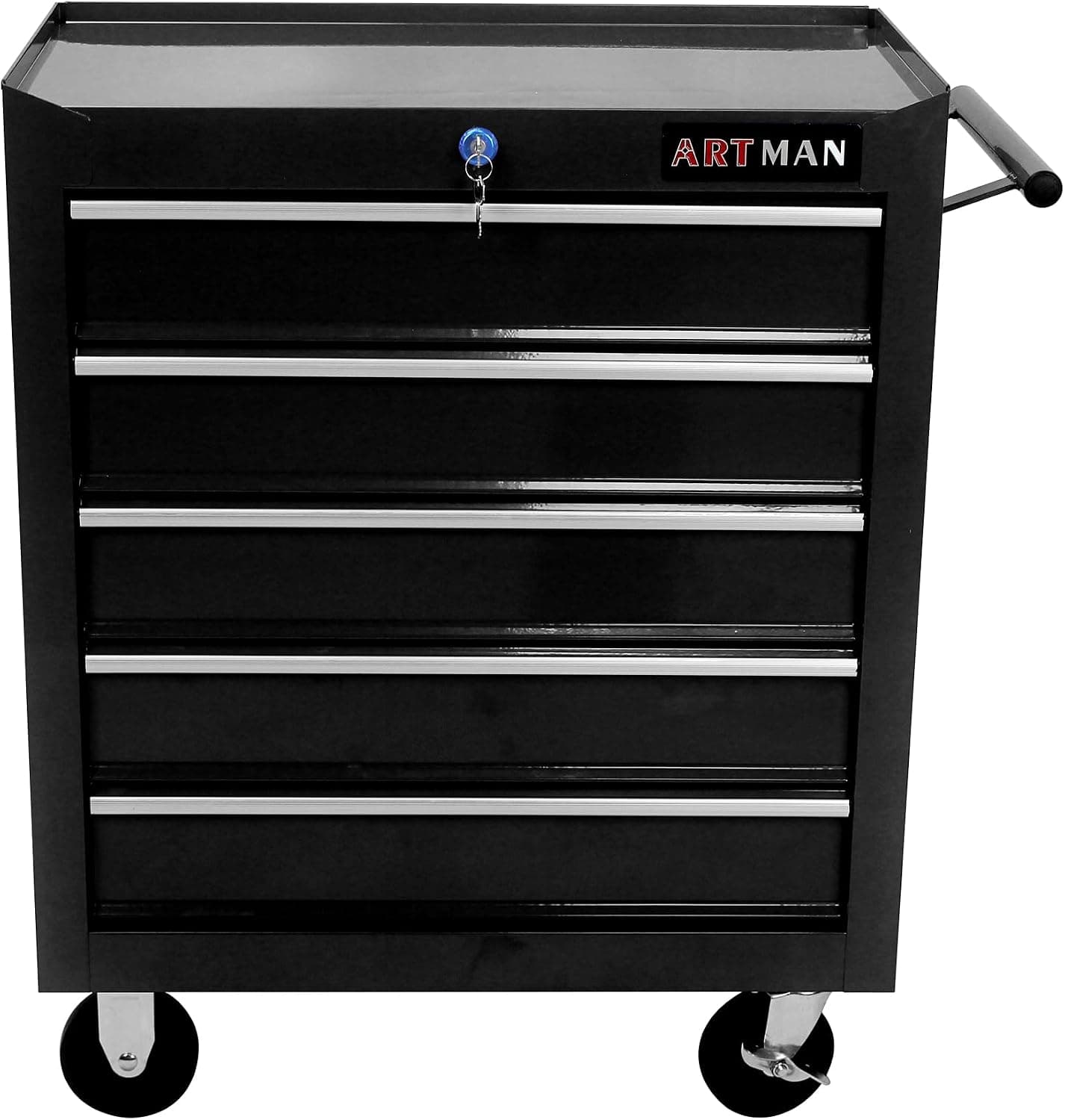 5-Drawer Rolling Tool Cart on Wheels, Lockable Tool Storage Organizer, Tool Chest Cabinet for Mechanic, Garage