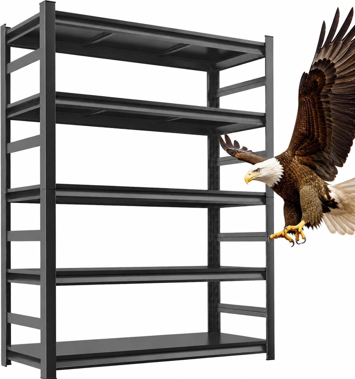 Metal Garage Shelving Unit, Heavy Duty 5-Tier Adjustable Storage Shelves, Steel, 3000 lbs Capacity, 72"